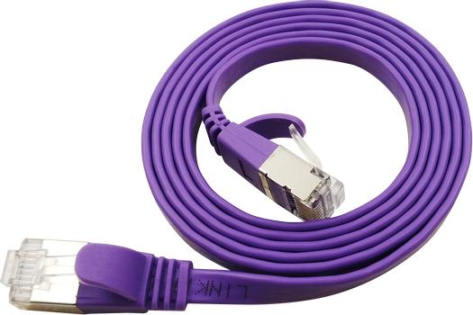 LinkIT Flat U/FTP Cat6a lilla 1m AWG 32/7 , PVC , 1,85x6mm (STP-FL6A-00100-PU)