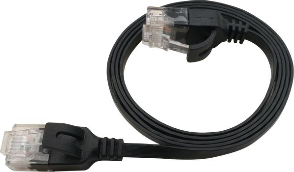 LinkIT Flat U/UTP Cat6a svart 0.75m AWG  34/7 , PVC , 1x4mm (UTP-FL6A-00075-BLK)