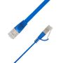 LinkIT Flat U/FTP Cat6a blå 2m AWG 32/7 | PVC | 1,85x6mm