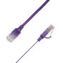 LinkIT U/UTP Cat.6A Flat 0,3 m Lilla Patch, PVC, 1x4mm, 34AWG (UTP-FL6A-00030-PU)