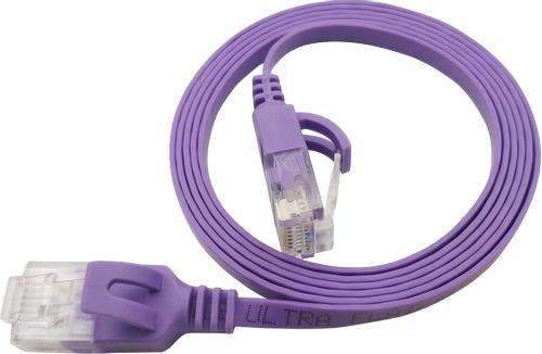 LinkIT U/UTP Cat.6A Flat 0,2 m Lilla Patch, PVC, 1x4mm, 34AWG (UTP-FL6A-00020-PU)