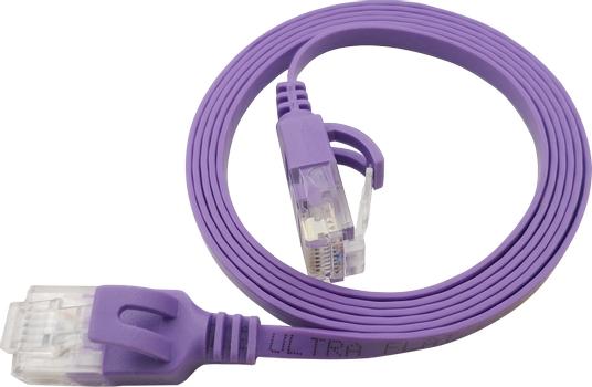 LinkIT Flat U/UTP Cat6a lilla 0.2m AWG  34/7 , PVC , 1x4mm (UTP-FL6A-00020-PU)