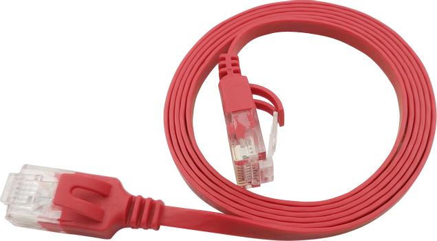 LinkIT Flat U/UTP Cat6a rød 0.2m AWG  34/7 , PVC , 1x4mm (UTP-FL6A-00020-RD)