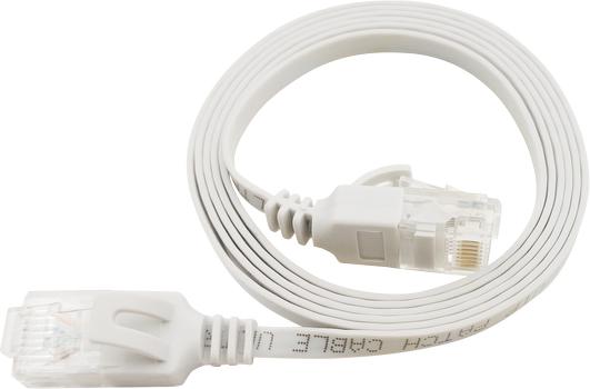 LinkIT Flat U/UTP Cat6a hvit 0.2m AWG  34/7 , PVC , 1x4mm (UTP-FL6A-00020-WH)