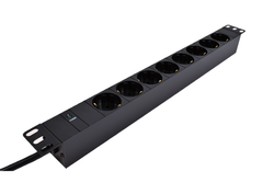LinkIT 19" Strømskinne C14 - 8xCEE 7/4 Mot UPS (C14) uten bryter. 2 meter kabel