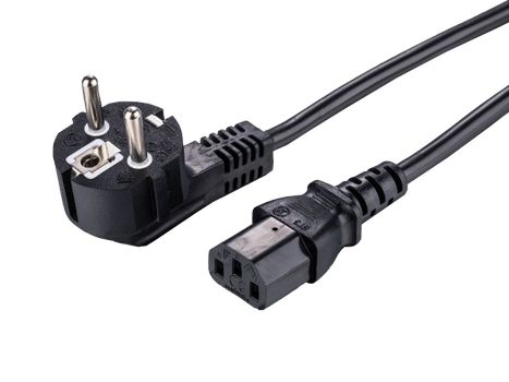 LinkIT strømkabel CEE 7/7 - C13 svart 1m Vinklet Schuko - C13 | PVC | 3x0,75mm² (NYESC13-1M)