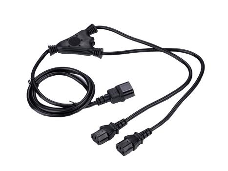 ULTRA strømkabel CEE7/7 til 2x C13 1,8m Splitt Schuko til 2xC13, 1,00mm² , svart (AK 505/Y-G)