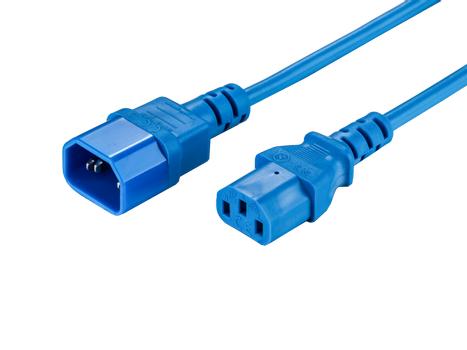 LinkIT strømkabel C13/C14 blå 1m PVC , 3 x 1,00 mm² , H05VV-F (NYEC13C14-1,0M-BLU)