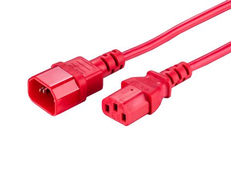 LinkIT strømkabel C13/C14 rød 3m PVC , 3 x 1,00 mm² , H05VV-F (NYEC13C14-3.0M-RED)
