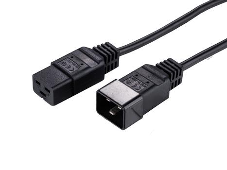 LinkIT strømkabel C19/C20 svart 0,5m 3 x 1,5 mm² , LSZH (NYEC19C20-05M-HF)