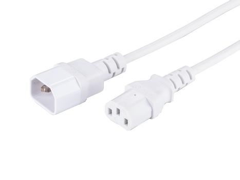 LinkIT strømkabel C13/C14 hvit 3m PVC , 3 x 1,00 mm² , H05VV-F (NYEC13C14-3M-PVC-H)