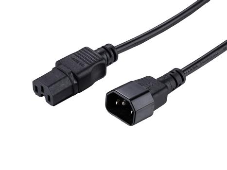 LinkIT strømkabel C15/C14 svart 1m Svart | 3 x 1,50mm² | LSZH (NYEC15C14-1M-HF)
