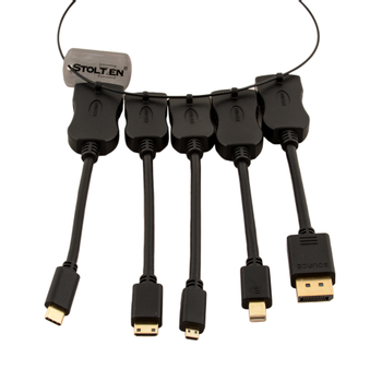 STOLTZEN Nyx Adapter Ring Cable 5 USB C DP, MiniDP, MicroHDMI, MiniHDMI&USB C (ST-P5UADPR)