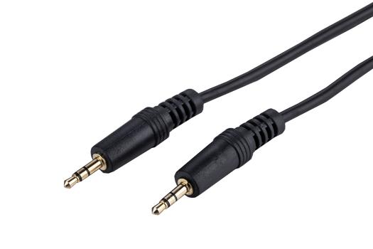 LinkIT lydkabel minijack 3,5mm M/M 2 m Rett plugg i begge ender (AC35M35M020)