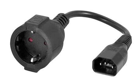 LinkIT strømkabel C14/CEE 7/4 2m C14han Schuko hun | 3 x 1.00 mm² | svart (NYEC74-C14-2M)