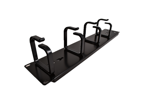 LinkIT kabelguide 19" 2U 5 bøyler svart Kabelholder , plast , eks skruer (LI-2U195R-BL)