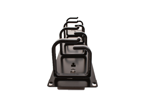 LinkIT kabelguide 19" 2U 5 bøyler svart Kabelholder , plast , eks skruer (LI-2U195R-BL)
