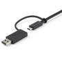 STARTECH StarTech.com 1ms USB C Cable with USB A Adapter Dongle Hybrid 2 in 1 with 100W Power Delivery Passthrough (USBCCADP)