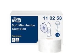 TORK Toiletpapir Tork Premium Jumbo Mini Soft T2 2-lags Hvid Krt/12