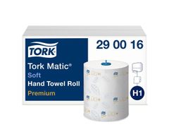 TORK Håndklæderulle Tork Premium Soft H1 Matic 2-lags hvid Krt/6