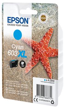 EPSON n Ink Cartridges,  603XL, Starfish, Singlepack,  1 x 4.0 ml Cyan, XL (C13T03A24010)