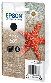 EPSON 603 Starfish Black Standard Capacity Ink Cartridge 3.4ml Blister Pack - C13T03U14020 (C13T03U14020)