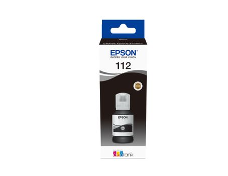 EPSON n Ink Cartridges,  112, 112 4 colour ink bottles, Ink Bottle, 1 x 127.0 ml Black (C13T06C14A)
