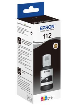 EPSON n Ink Cartridges,  112, 112 4 colour ink bottles, Ink Bottle, 1 x 127.0 ml Black (C13T06C14A)