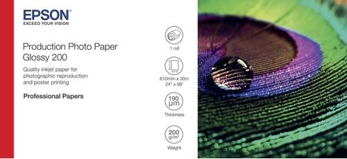 EPSON n Production - Polyethylene (PE) - glossy - microporous - 200 micron - Roll (60.96 cm x 30 m) - 200 g/m² - 1 roll(s) photo paper - for SureColor P10000, P20000, SC-P10000,  P20000, P6000, P7000, P7500, (C13S450371)