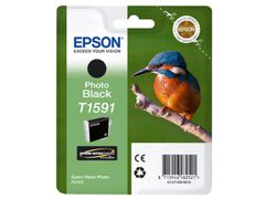 EPSON n Ink Cartridges, Ultrachrome Hi-Gloss2, T1591, Kingfisher, 1 x 17.0 ml Photo Black