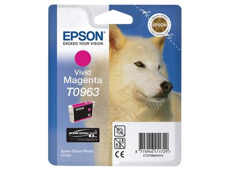 EPSON n Ink Cartridges,  Ultrachrome K3 Vivid Magenta, T0963, Husky, Singlepack (C13T09634010)