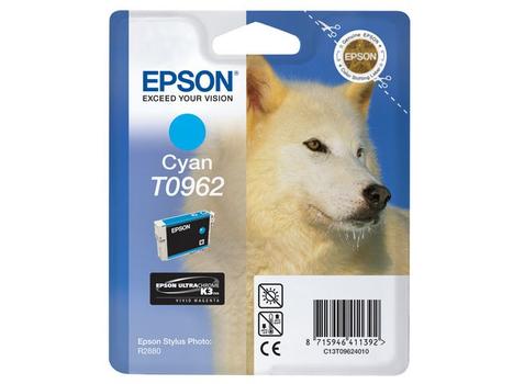 EPSON n Ink Cartridges,  T0962, Husky, Singlepack Cyan (C13T09624010)