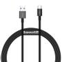 BASEUS Superior Fast Charge USB-A to USB-C Cable, 66W, 1m - Black