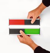 LEGAMASTER Dørskilt LEGAMASTER rød/grønn m/skyv