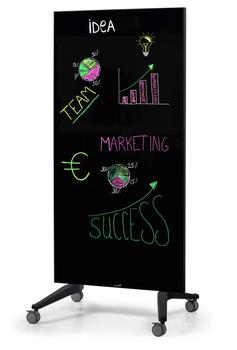 LEGAMASTER mobile glassboard 90x175cm black (7-105200)
