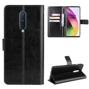 Crazy Horse Wallet Cover for OnePlus 8 - Black (104001389A)