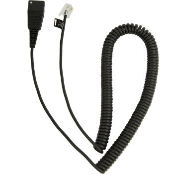 JABRA QD Cord to RJ10 coiled 0.5 - 2 meters for Lucent Callmaster V VI Cisco 79xx and PLX A22 (8800-01-37)