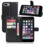 OEM Litchi Lether cover for iPhone 7 Plus-8 Plus - Black