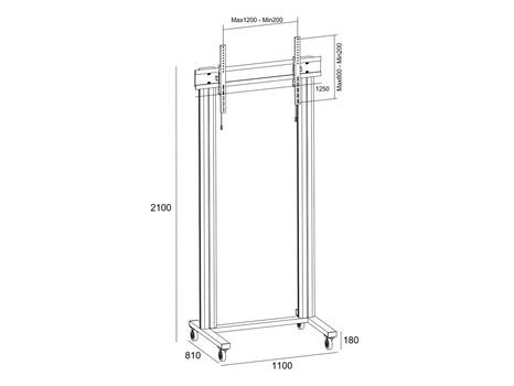 MULTIBRACKETS M Public Display Stand 210 Dual Pillar Wheelbase Black (7350073732753)