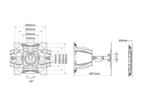 MULTIBRACKETS M VESA Flexarm Full Motion Dual 400x400 (7350073735266)