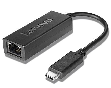 LENOVO o USB-C to Ethernet Adapter - Network adapter - USB-C - Gigabit Ethernet x 1 - black - for ThinkBook 14s Yoga G2 IAP, ThinkCentre M90a Pro Gen 3, ThinkPad T14s Gen 3, V50t Gen 2-13 (4X90S91831)