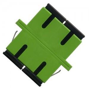 OEM Fiber adapter SC/SC Duplex SM ,  Clips and flanges , Green (FA-SCAPC-D)