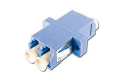 OEM Fiber adapter LC/LC Duplex SM , Clips and flanges , Blue