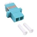 OEM Fiber adapter LC/LC Duplex MM , Clips and flanges , Aqua