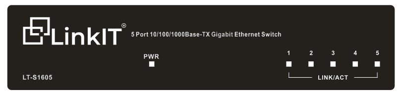 LinkIT S1605 Unmanaged Switch 5-Port 5x10/ 100/ 1000 (LT-S1605)