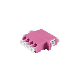 OEM Fiber adapter LC/LC Quadruplex MM , Clips and flanges , Magenta (53335.1)