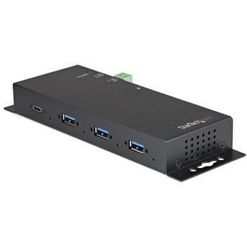 STARTECH 4 port USB-C hub 10Gbit/s - Metal industrial USB Type-C hub - 3xA/1xC ESD - USB-C or USB-A host (HB31C3A1CME)