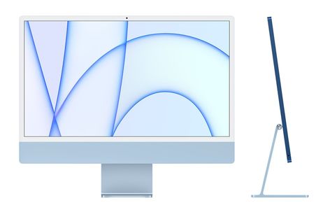APPLE iMac 24" with Retina 4.5K (2021), M1 chip, 8-core CPU/ 8-core GPU, 8Gb RAM, 256Gb SSD, Blue (MGPK3DK/A)