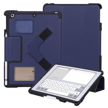 NUTKASE Vikbart fodral för surfplatta - förstärkt termoplastisk polyuretan (TPU) - mörkblå - 9.7" - 10.2" - för Apple 10.2-inch iPad (7:e generation) (NK114DB-EL-SHM)