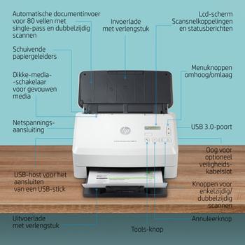 HP ScanJet Enterprise Flow 5000 s5 Document scanner CMOS CIS Duplex 216x3100mm 600dpix600dpi 65ppm ADF 80sheets 7500scans (6FW09A#B19)